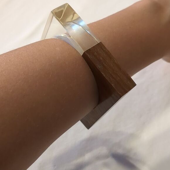 INDIAN Square Wood Bracelet Clear / wood - Picture 3 of 4